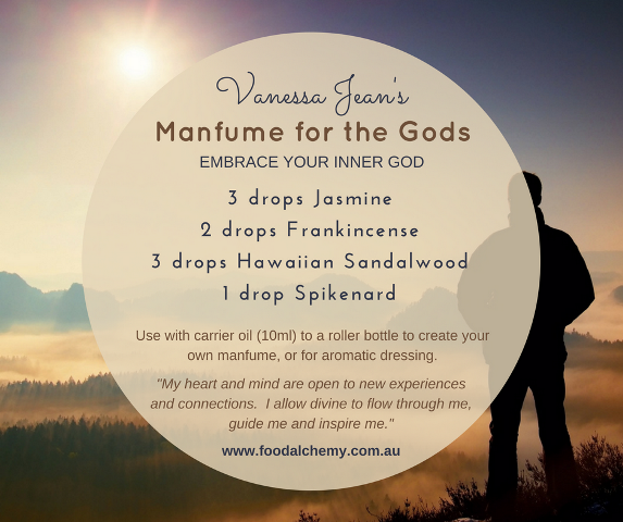 Manfume for the Gods essential oil reference: Jasmine, Frankincense, Hawaiian Sandalwood, Spikenard