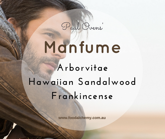 Manfume essential oil reference: Arborvitae, Hawaiian Sandalwood, Frankincense