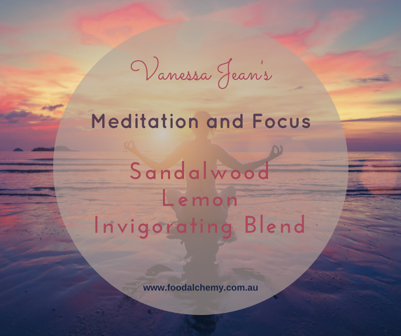 Meditation and Focus essential oil reference: Sandalwood, Lemon, Invigorating Blend