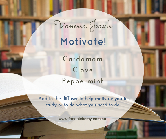 Motivate! essential oil reference: Cardamom, Clove, Peppermint