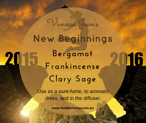 New Beginnings essential oil reference: Bergamot, Frankincense, Clary Sage