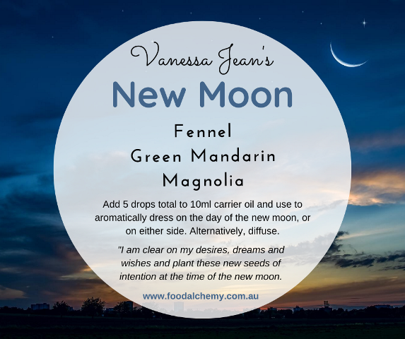 New Moon essential oil reference: Fennel, Green Mandarin, Magnolia