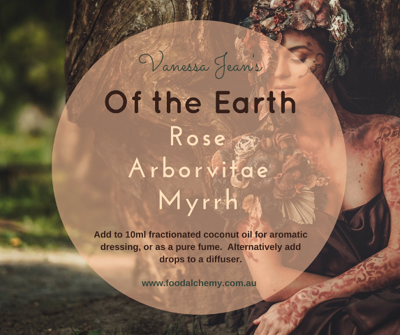 Of the Earth essential oil reference: Rose, Arborvitae, Myrrh