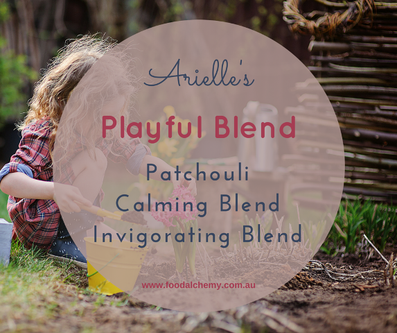 Playful Blend essential oil reference: Patchouli, Calming Blend, Invigorating Blend
