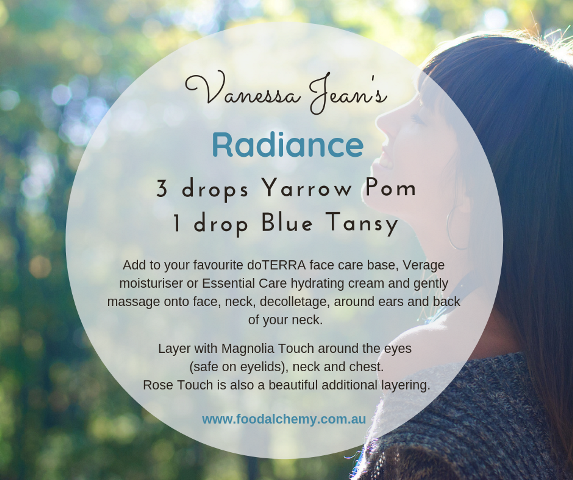 Radiance essential oil reference: Yarrow Pom, Blue Tansy