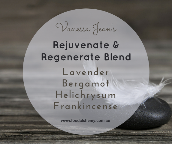 Rejuvenate & Regenerate Blend essential oil reference: Lavender, Bergamot, Helichrysum, Frankincense