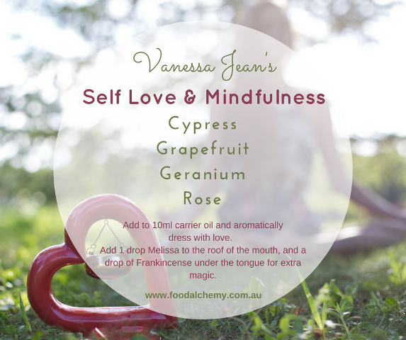 Self Love & Mindfulness essential oil reference: Cypress, Grapefruit, Geranium, Rose