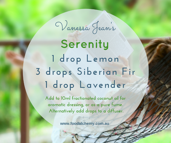 Serenity essential oil reference: Lemon, Siberian Fir, Lavender