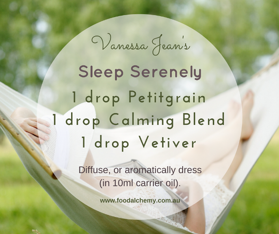 Sleep Serenely essential oil blend: Petitgrain, Calming Blend, Vetiver