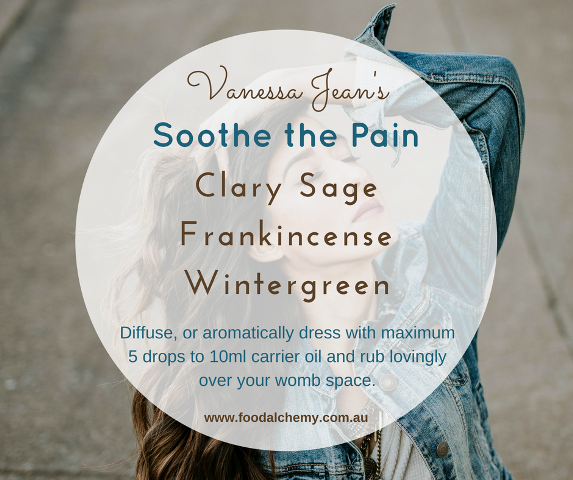 Soothe the Pain essential oil reference: Clary Sage, Frankincense, Wintergreen
