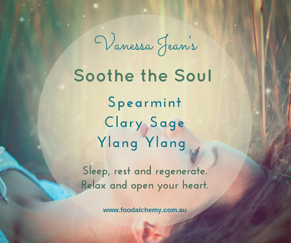Soothe the Soul essential oil reference: Spearmint, Clary Sage, Ylang Ylang