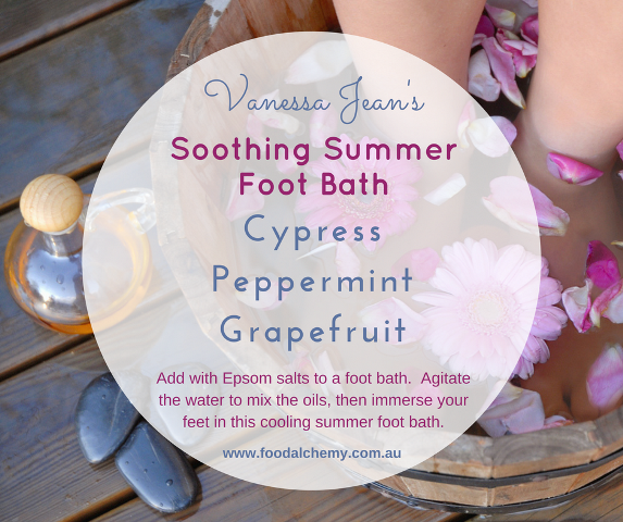 Vanessa Jean's Soothing Summer Foot Bath with Cypress, Peppermint, Grapefruit essential oils