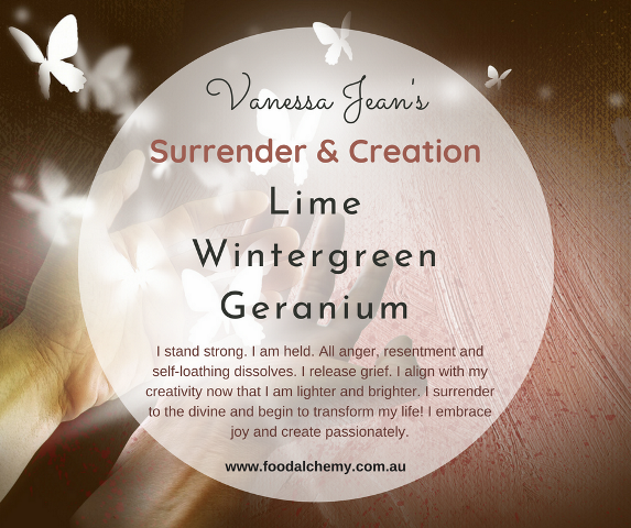 Surrender & Creation essential oil reference: Lime, Wintergreen, Geranium