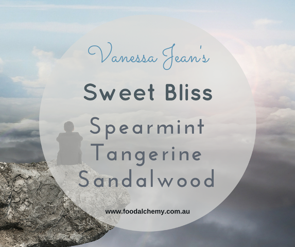Sweet Bliss essential oil reference: Spearmint, Tangerine, Sandalwood