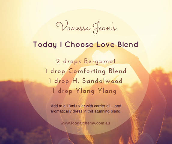 Today I choose Love Blend essential oil reference: Bergamot, Comforting Blend, Hawaiian Sandalwood, Ylang Ylang