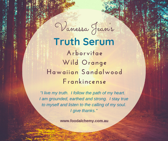 Truth Serum essential oil reference: Arborvitae, Wild Orange, Hawaiian Sandalwood, Frankincense