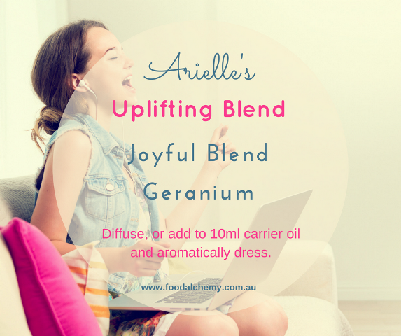 Uplifting Blend essential oil reference: Joyful Blend, Geranium