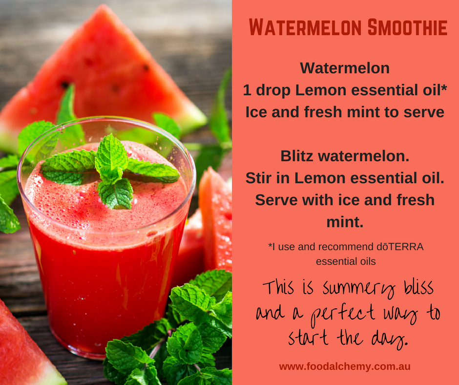 Watermelon Smoothie with Lemon essential oil