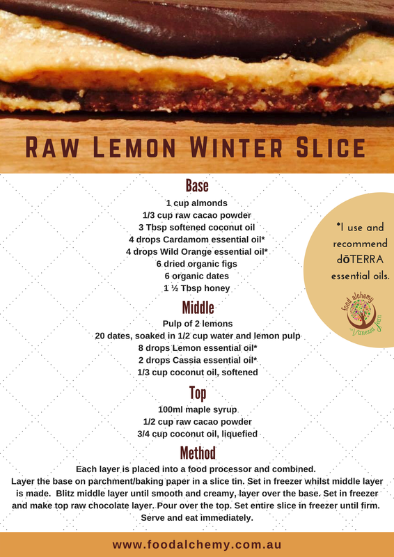 Raw Lemon Winter Slice with Cardamom, Wild Orange, Lemon, Cassia essential oils