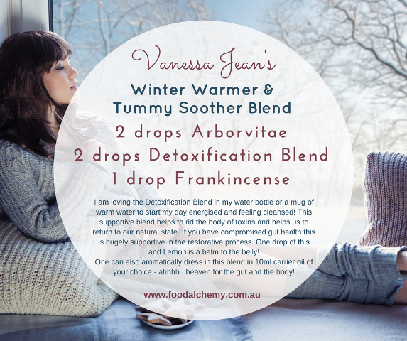 Vanessa Jean's Winter Warmer and Tummy Soother Blend with Arborvitae, Detoxification Blend, Frankincense essential oils