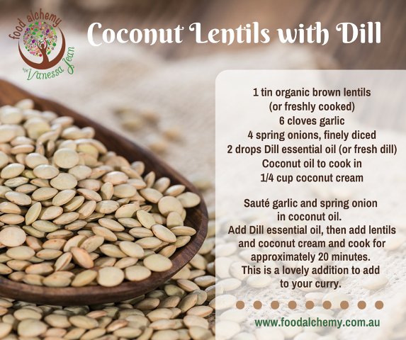 Coconut Lentils with Dill essential oil