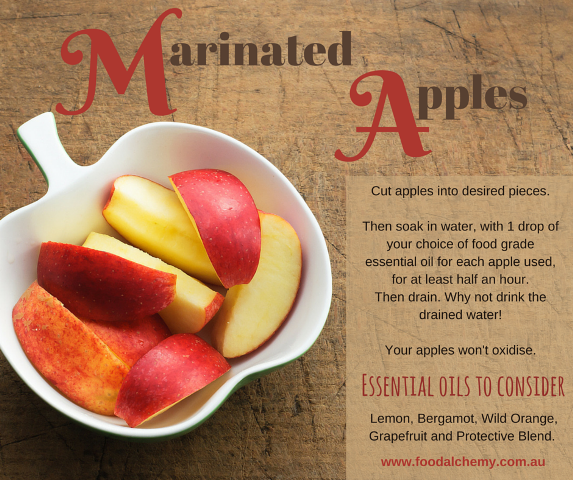 Marinated apples with Lemon, Bergamot, Wild Orange, Grapefruit and Protective Blend essential oils