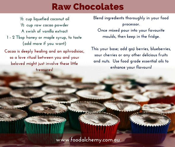 Raw chocolates