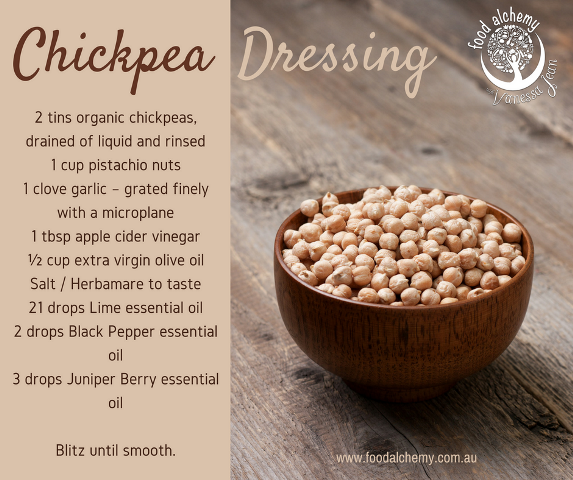 Chickpea Dressing with Lime, Black Pepper, Juniper Berry essential oils
