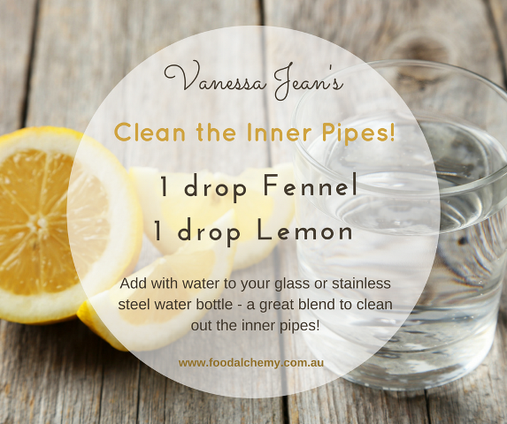 Clean the Inner Pipes drink with Fennel and Lemon essential oils