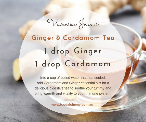 Ginger and Cardamom Tea with Ginger and Cardamom essential oils