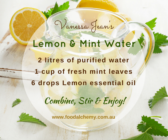 Lemon & mint water with Lemon essential oil