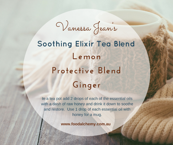 Soothing Elixir Tea Blend with Lemon, Protective Blend and Ginger essential oils